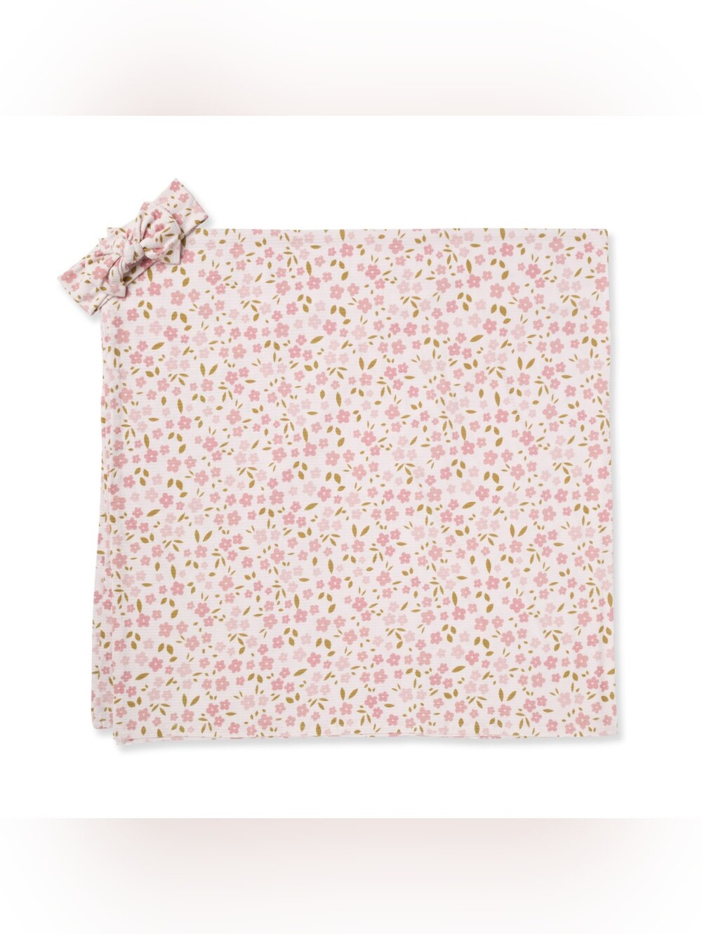 Ava + Oliver Swaddle Set in Blush Blooms Ribbed (NWT)